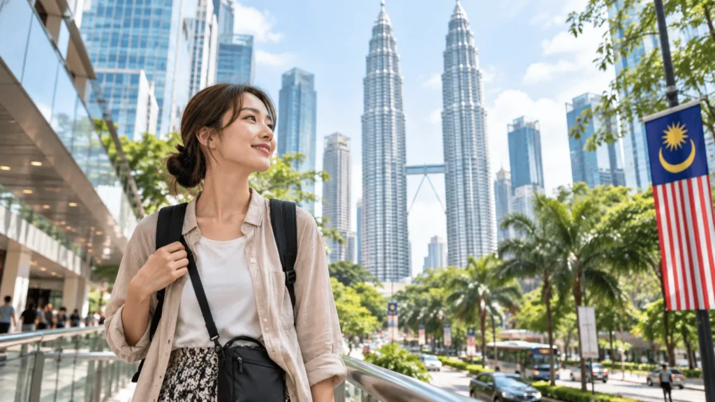 マレーシアを旅する女性